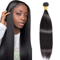 Straight Human Hair Bundles 1 Bundle 30 Inch Natural Black Bundles Human Hair Extension Single Bundle Color 1B# Double Weft 100g Unprocessed Brazilian Virgin Hair