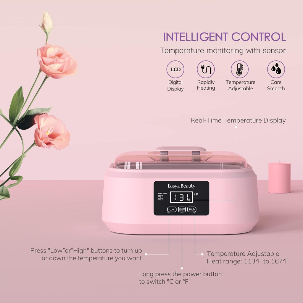 Paraffin Wax Machine for Hand and Feet - 3000ml Hand Wax Paraffin Machine for Arthritis, Touchscreen Paraffin Wax Warmer with 6 Packs Rose Wax (2.64 lbs), Paraffin Bath for Smooth & Soft Skin