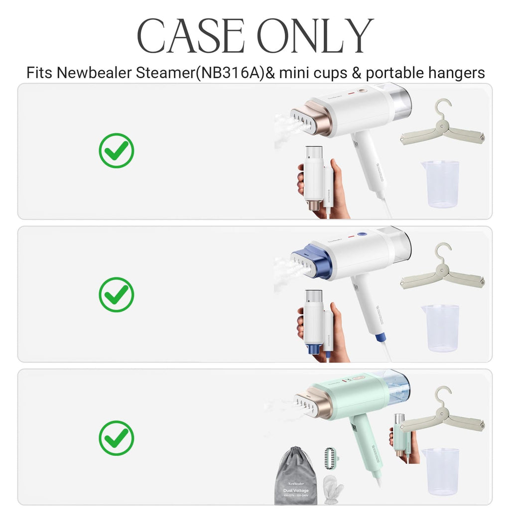 worfty Hard Case for Newbealer Foldable 120V Steamers, Case Compatible with Newbealer 1200W Travel Steamer with Horizontal & Vertical 180ml Handheld Steaming