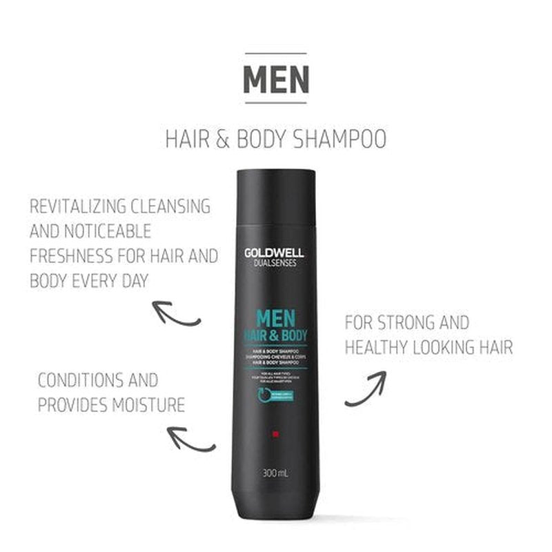 Goldwell Dualsenses Men Hair & Body Shampoo - Nourishing Formula | 300ml (10.1 oz)