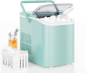 DUMOS Portable Ice Maker - 26Lbs/24H, Self-Cleaning, Quiet Design, 9 Bullet Cubes in 6 Mins - Green