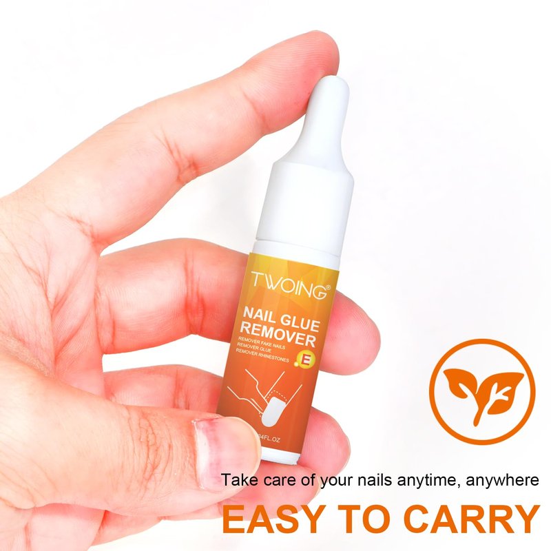 YTRUNS Nail Glue Remover for Press on - 10ML Press On Nail Remover,eatures a pry-off cap for easy,nail removal Remover Easy Removal Debonder for Glue on Tips,containing vitamin E(3 pcs)
