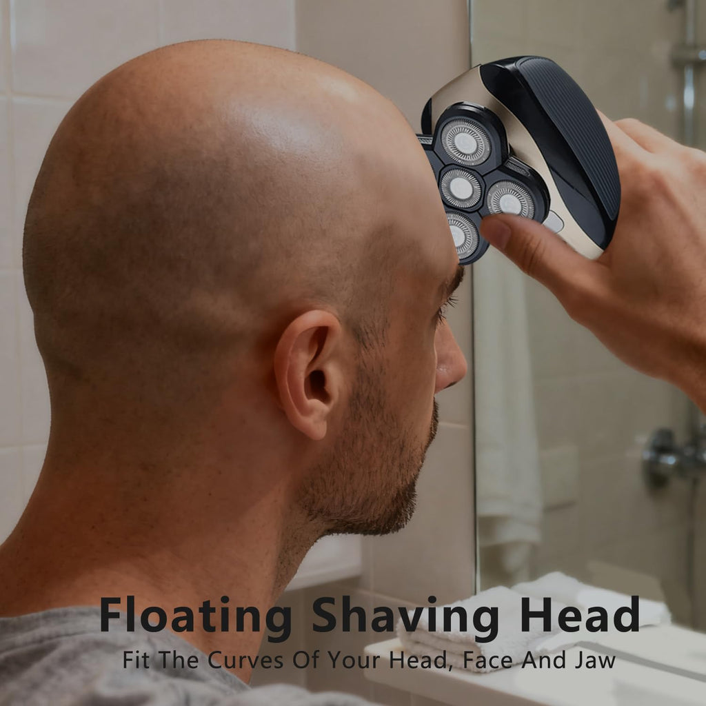 3 PCS Universal 5 Blades Head Shaver Replacement heads for Freebird Head shaver and Other Brand shaver Black