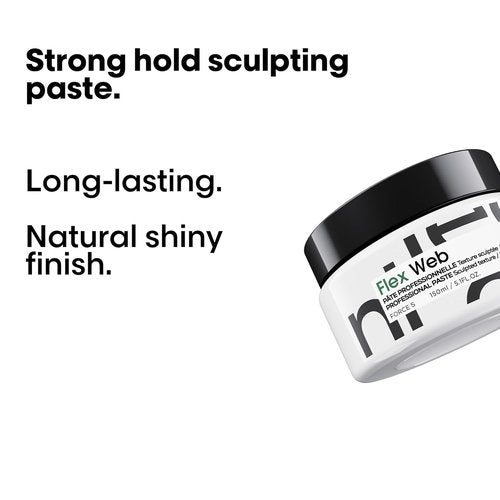 L'Oréal Professionnel Paris Flex Web Texture Paste - Strong Hold Styling Gel for All Hair Types