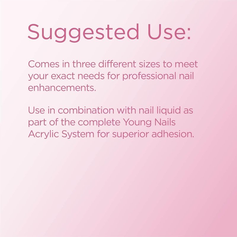 Young Nails Acrylic Cover Powder - Professional Self-Leveling Nail Powder for Extensions | Clear Nude Pink White, 660g
