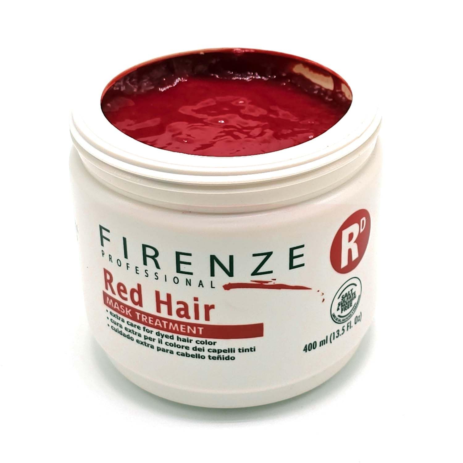 Firenze Professional Red Hair Mask Treatment 400ml (13.5 oz) – Conditioning Care for Red & Color-Treated Hair – Smoothness & Shine Support