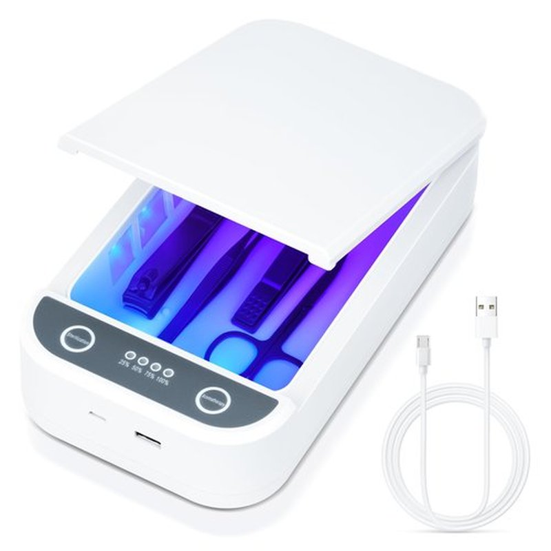 Shmian Sterilizer Box for Nail Tools & Phone Accessories-USB-Powered Portable Cleaning Box for Scissors, Jewelry, Tweezers - Manicure Salon & Home Use Sterilization Machine