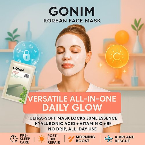 GONIM Face Mask Korean Skin Care with Hyaluronic Acid Serum & Collagen Activation, Hydrating Face Masks Skincare with Vitamin C, Moisturizing Sheet Mask for All Skin, Korean Face Mask 10 Sheets