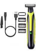LinMei Men's Electric Trimmer Full Body Wet & Dry Shaver with 3 Trimming Combs, USB-C Fast Charging, IPX5 Waterproof, Cordless Foil Trimmer for Face, Head, Body (Shaver)