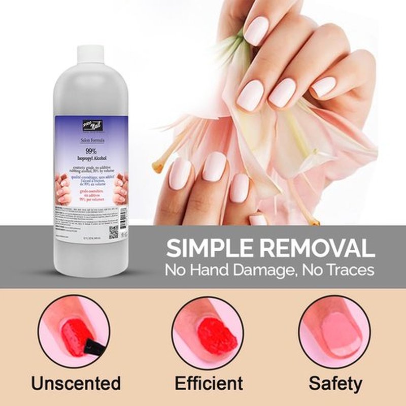 PRONAIL - Isopropyl Alcohol 99% for Nail Care - 32 OZ - Nail Prep and Cleanser
