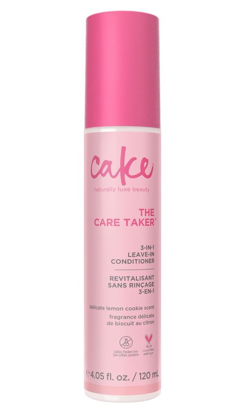 Cake Beauty 3-in-1 Leave in Conditioner, The Care Taker – Moisturizing & Softening – With Coconut Oil, Biotin, Soy & Rice Proteins – For Dry/Normal Hair Types – 4 Fl Oz / 120 mL (Packaging May Vary)