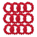 12 Pcs Skinny Satin Silk Scrunchies Hair Ties for Women Girls Bracelets Ponytail Holder Thin Hair Bands Elastic Ropes Hair Bun Accessories (Skinny 12Pcs-Red)
