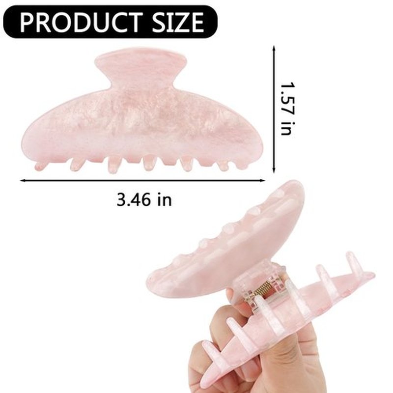 Canitor Hair Claw Clips for Women Acrylic Marbled Hair Clips for Thick Thin Hair Emi Cute Hair Accessories Teen Girl Gifts Stocking Stuffers (black,pink,white)