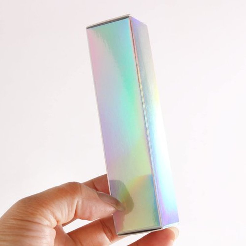 50 pieces 350gms lip gloss paper box, lipgloss mascara eyeliner packing box for DIY cosmetic, (27 * 27 * 115mm, holografic)