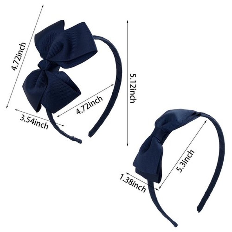 phnydreg Girl Navy Hair Bow Accessories 14 Pieces Uniform Hair Bows Hair Clips Headband for School Toddler Girls