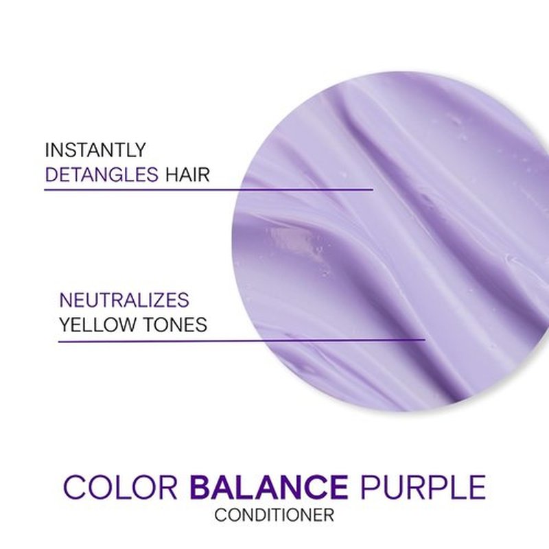 Joico Color Balance Purple Conditioner - Eliminate Brassy Yellow Tones | Boost Vibrancy & Shine | UV Protection with Rosehip Oil