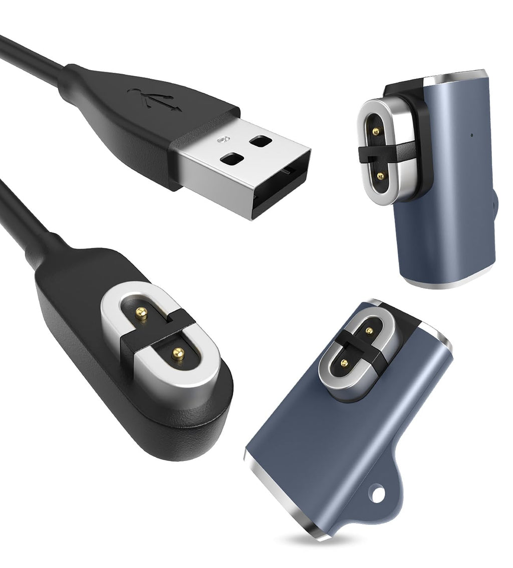Yaekea 2Pack USB-C Adapter with 1Pack USB-A Charger Cable for Shokz Headphones Magnetic Cord Compatible with Aftershokz Aeropex(AS800)/OpenComm(ASC100SG), Shokz OpenRun Pro(S810)/OpenRun-3.3FT(1M)