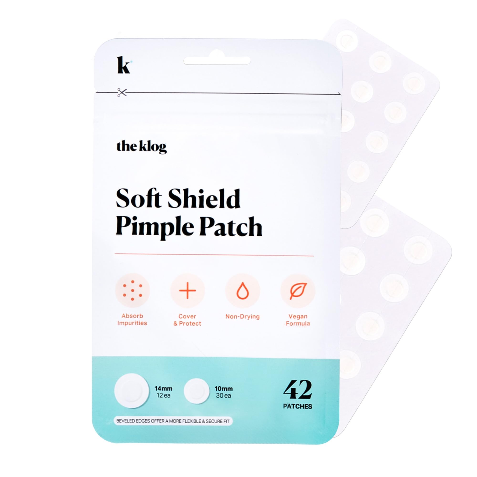 The Klog Soft Shield Pimple Patches by Soko Glam, Korean Facial Skin Care Hydrocolloid Acne Patches for Face & Body, Invisible Zit Stickers 10mm & 14mm, Vegan & Cruelty Free, 126 Dots (Pack of 3)