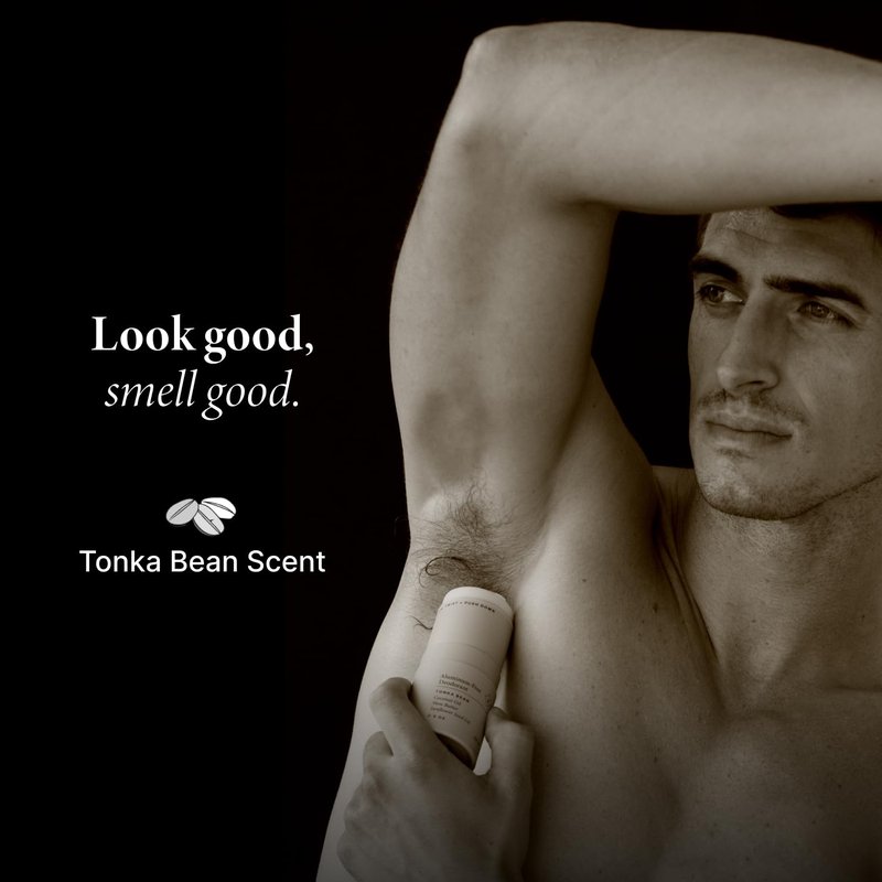 Blind Barber Aluminum-Free Deodorant - Naturally Derived Men's Stick with Shea Butter & Coconut Oil - Odor-Fighting Tonka Bean Scent (2.3 oz)