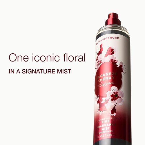 Bath & Body Works Japanese Cherry Blossom Fine Fragrance Mist - Long-Lasting Floral Body Spray, 8 fl oz | 2 Pack