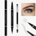 LAVONE Eyebrow Pencil, 2-In-1 Waterproof Eyebrow Pen, with 3 Tip Microblading Eyebrow Pen and Ultra-Precise Brow Pencil, Dual-ended Eyebrow Brush, for Eyebrow Makeup - Brown