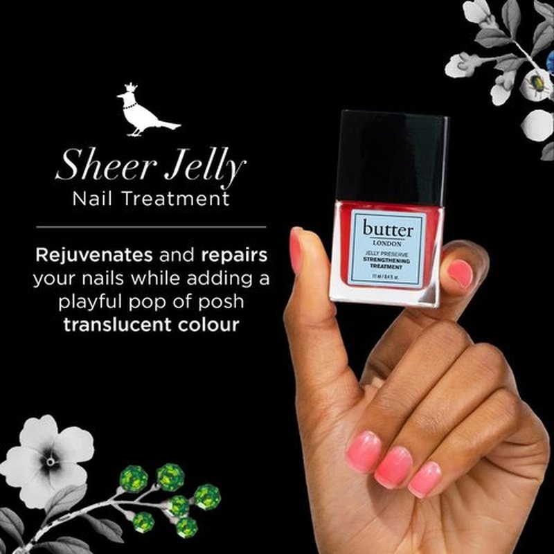 butter LONDON Nail Strengthener - Nourishing Pink Translucent Finish for Damaged Nails | Revitalize & Rejuvenate Nail Beds