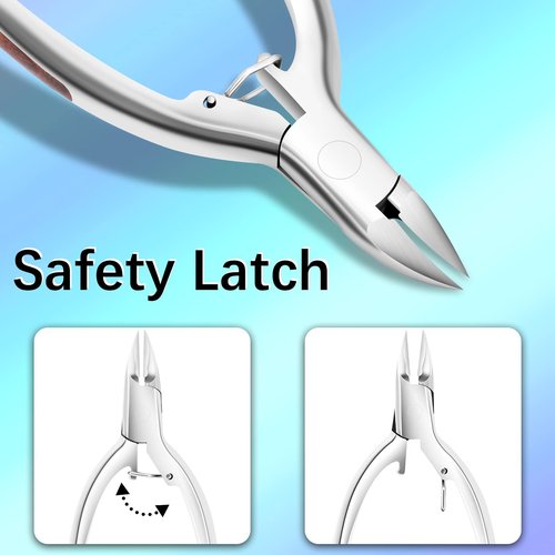 Moosec Toenail Clippers for Ingrown and Thick Toenails with Safety Lock Comfortble Wooden Handle Sturdy Toenail Clippers