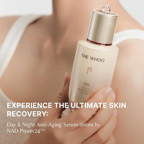 The Whoo Bichup Ultimate Recovery Youth Serum - Intensive Anti-Aging Luxury Skincare with NAD+ & Ceramide for Wrinkles | Day & Night Firming Treatment
