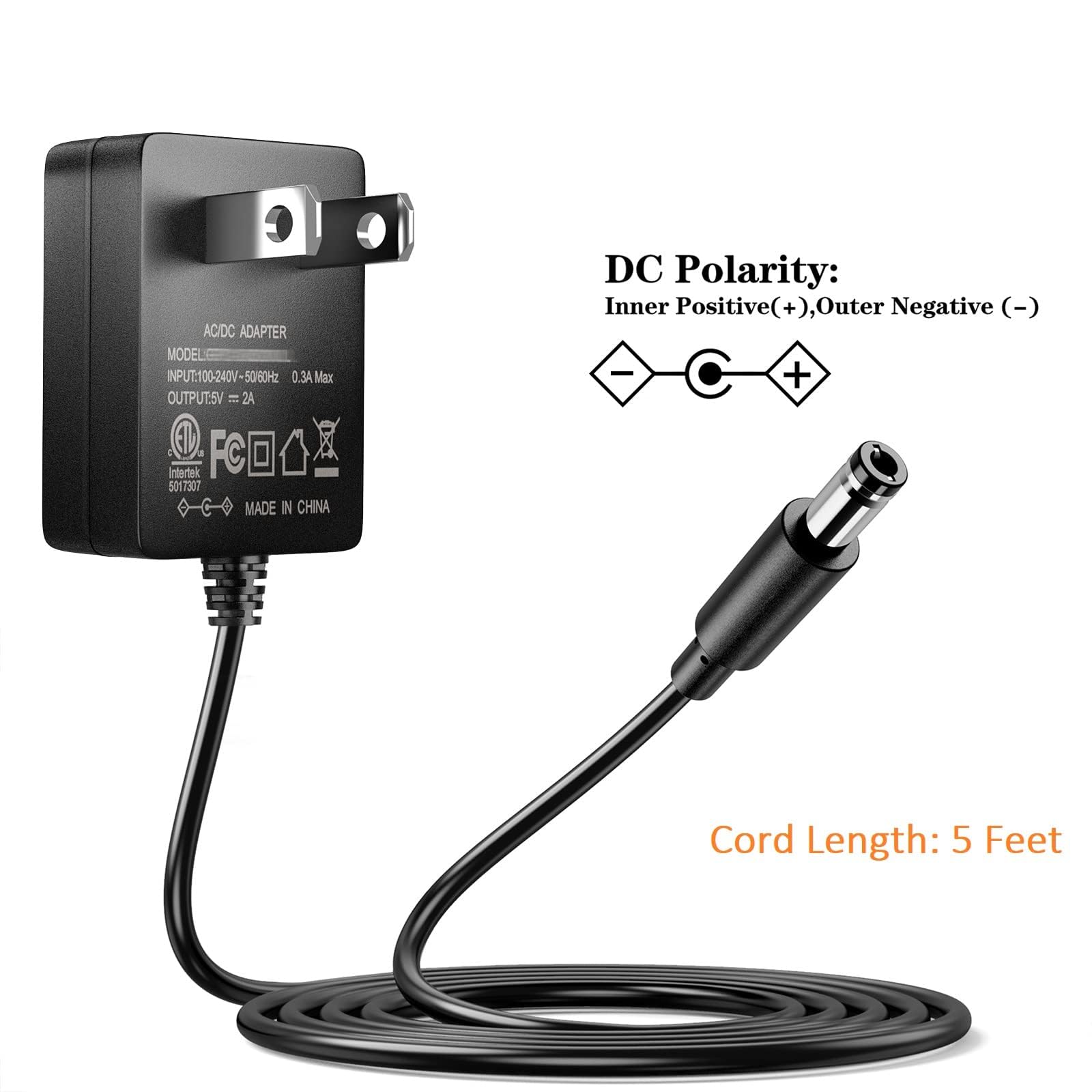 SoulBay 5V 2A AC/DC Power Supply Adapter with 8 Plugs, 2 Pack