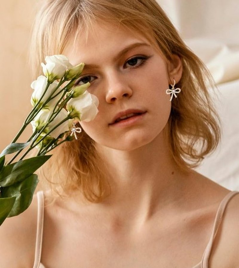 Regine Switzerland Pearl Bow Hoop Earrings - Dainty Faux Pearls, Lightweight Gold Plated | Perfect Gift for Her