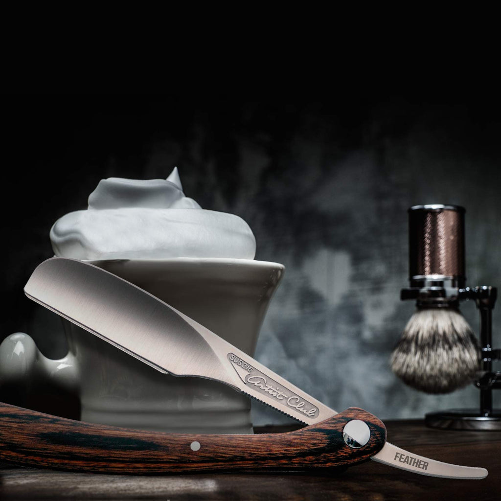 Feather Artist Club SS Wood Folding Straight Razor