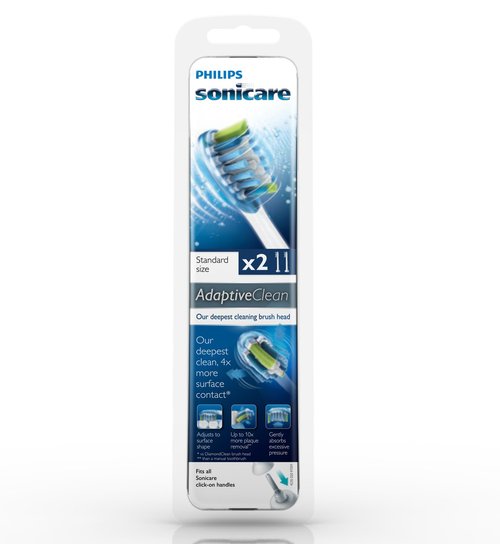Philips Sonicare Replacement Toothbrush Heads - Adaptive Clean Technology | White 2-Pack