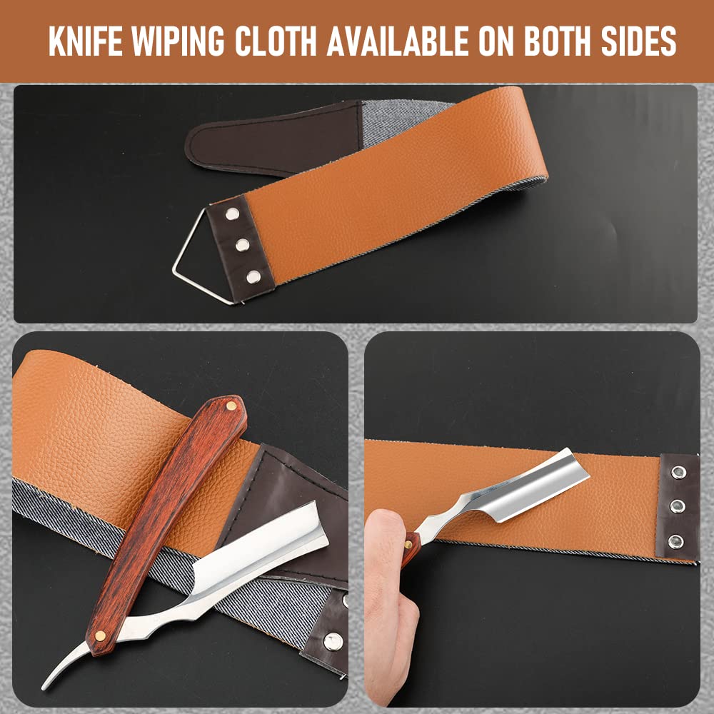 Professional Straight Razor with Strop - Straight Edge Barber Razor Premium Stainless Steel Shaver with Shaving Strop for Men Home & Salon Grooming Using (NO.157)
