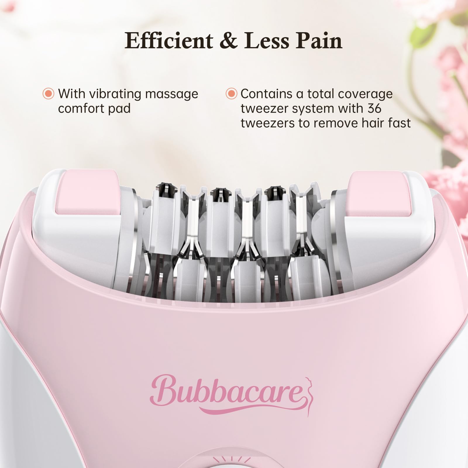 Epilator, Epilators Hair Removal for Women - 2-Speed Epilator with 36 Tweezers & Massage Pad, Rechargeable LED Hair Removal Device for Face/Bikini/Arms/Legs/