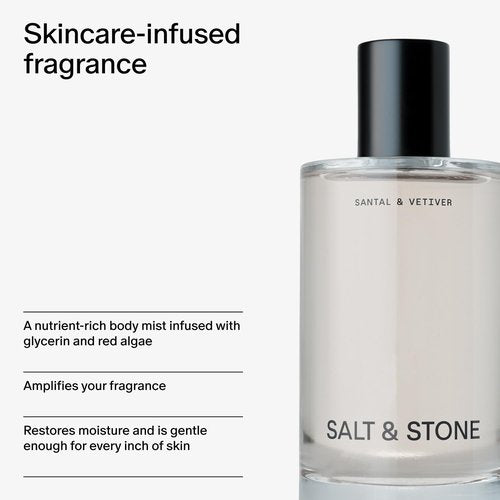 Salt & Stone Body Mist - Santal & Vetiver | Hydrating Hair & Body Spray | Vegan & Cruelty-Free, 3.4 fl oz