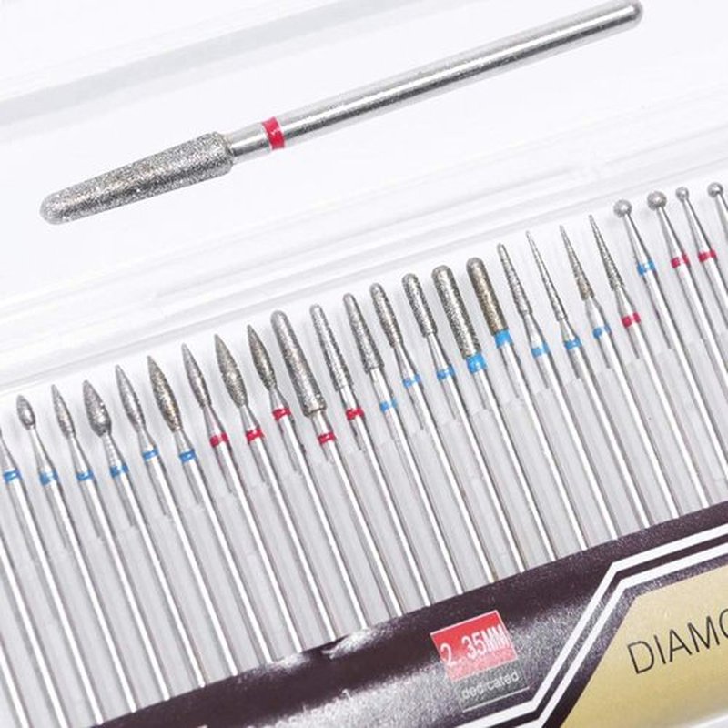 Drill Nail Bit Set,30Pcs/Set Drill Nail Bit Cuticle Dead Skin Clean for Nail Files Manicure Tools, Professional nail drill for nail salon or manicure