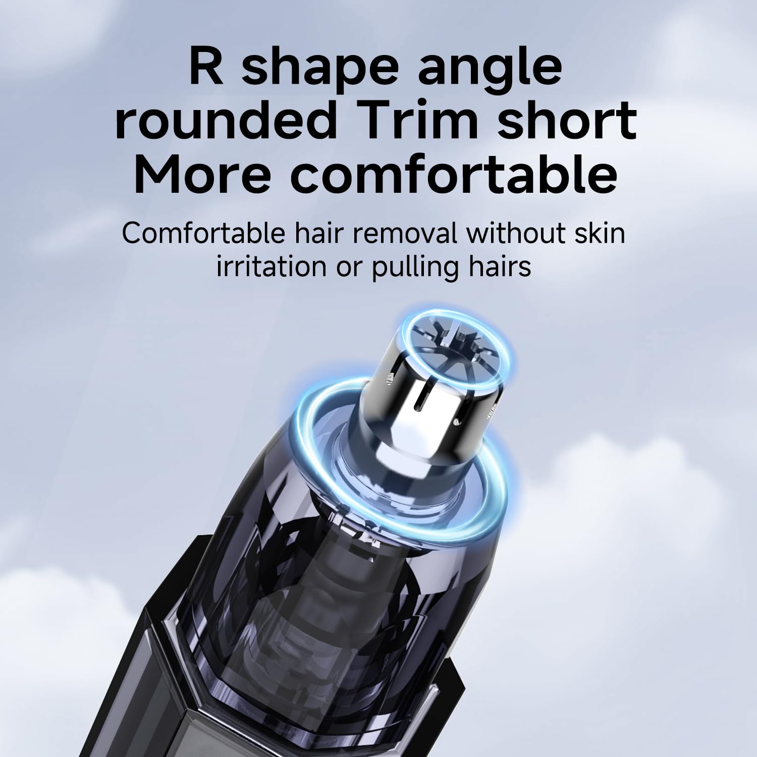 beici Nose Ear Trimmer Clipper R Angle Round Fast Charge Type-c Port Painless Hair Trimmer for Men Women,Touch Control Available Wet Hands with IPX7 Waterproof,Dual Edge Blades for Easy Cleaning Grey