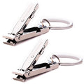 munkees Ultra-Thin Nail Clippers Keychain, Mini Foldable Nail Cutter with Key Ring, Small Portable Stainless Steel Pocket Manicure Set for Travel, Camping, & Outdoor (Stainless Steel, 2)