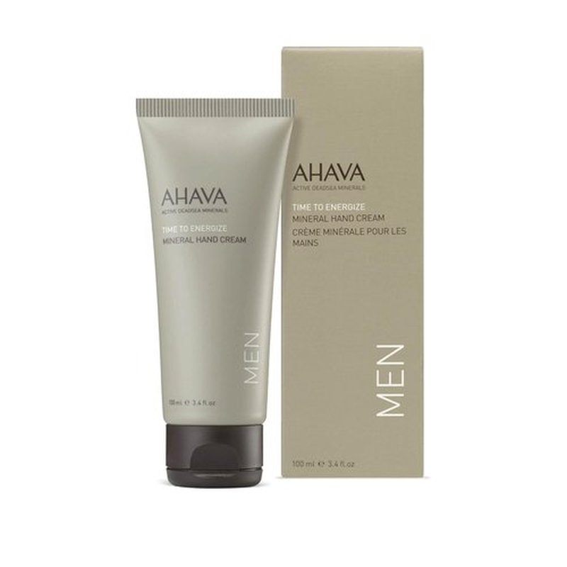 AHAVA Men's Mineral Hand Cream - Nourishing & Fast-Absorbing Formula with Ginger, Ginseng & Green Tea | 3.4 Fl. Oz