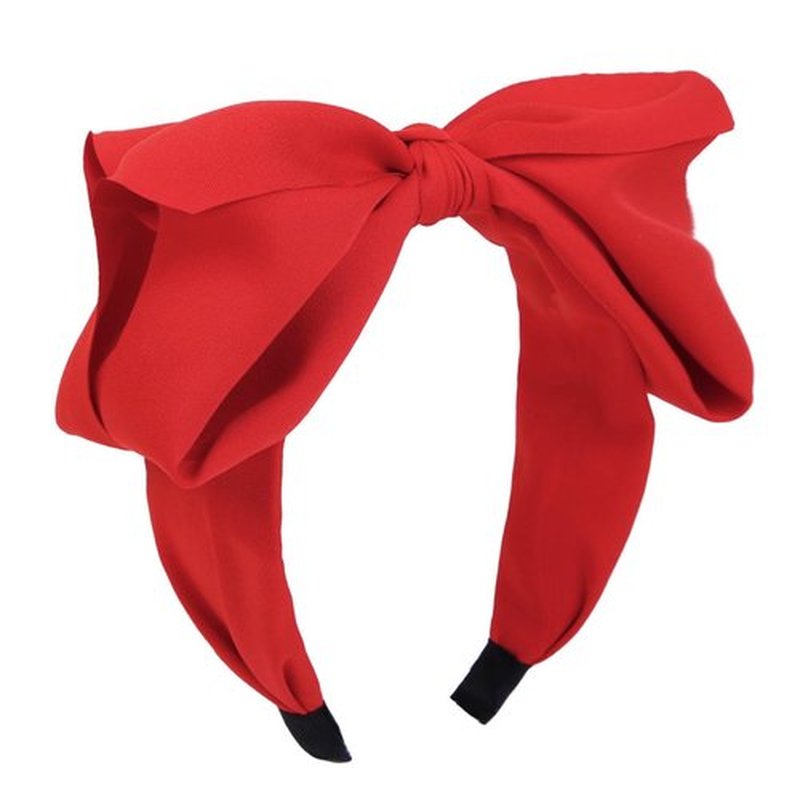 Huachi Red Bow Headbands for Women Girls Christmas Holiday Bow Headband, Vintage Red Headband for Halloween Costume