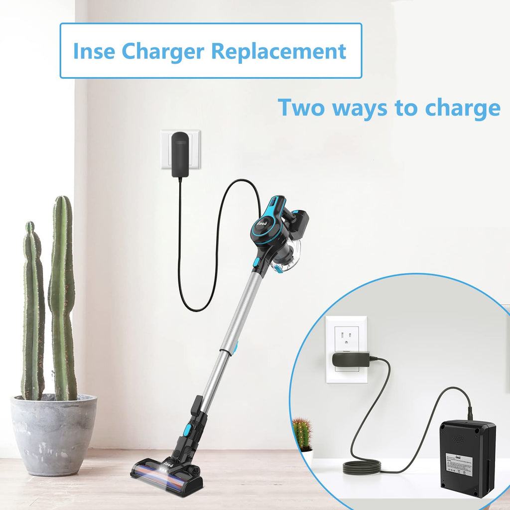 VHBW Charger for INSE Cordless Vacuum Charger Fit with Inse N5S N5 N6 N6S V70 N6-1 N6-2 AC, Power Cord for Wowgo S108, Replacement Power Adapter Deik VC-1518-US Cordless Vacuum 5.9FT