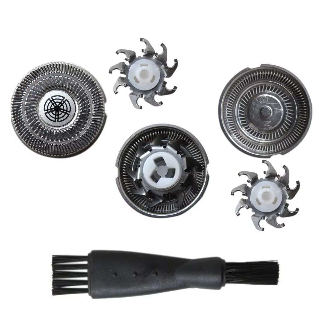 SW-S7105 3x Replacement Shaver Head Blades Compatible for Waterproof Electric Razor Wet & Dry Rotary Shavers with Clean Brush