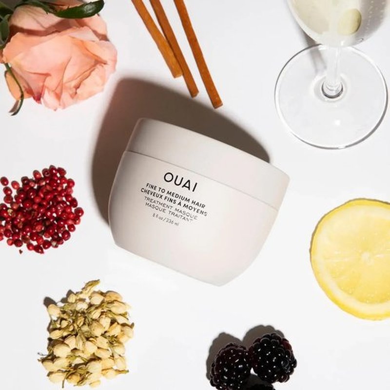 OUAI Fine to Medium Hair Treatment Masque - Mask for Hair Repair, Hydration and Shine - With Shea Butter, Keratin and Panthenol - Paraben, Phthalate and Sulfate Free (3.4 Oz)