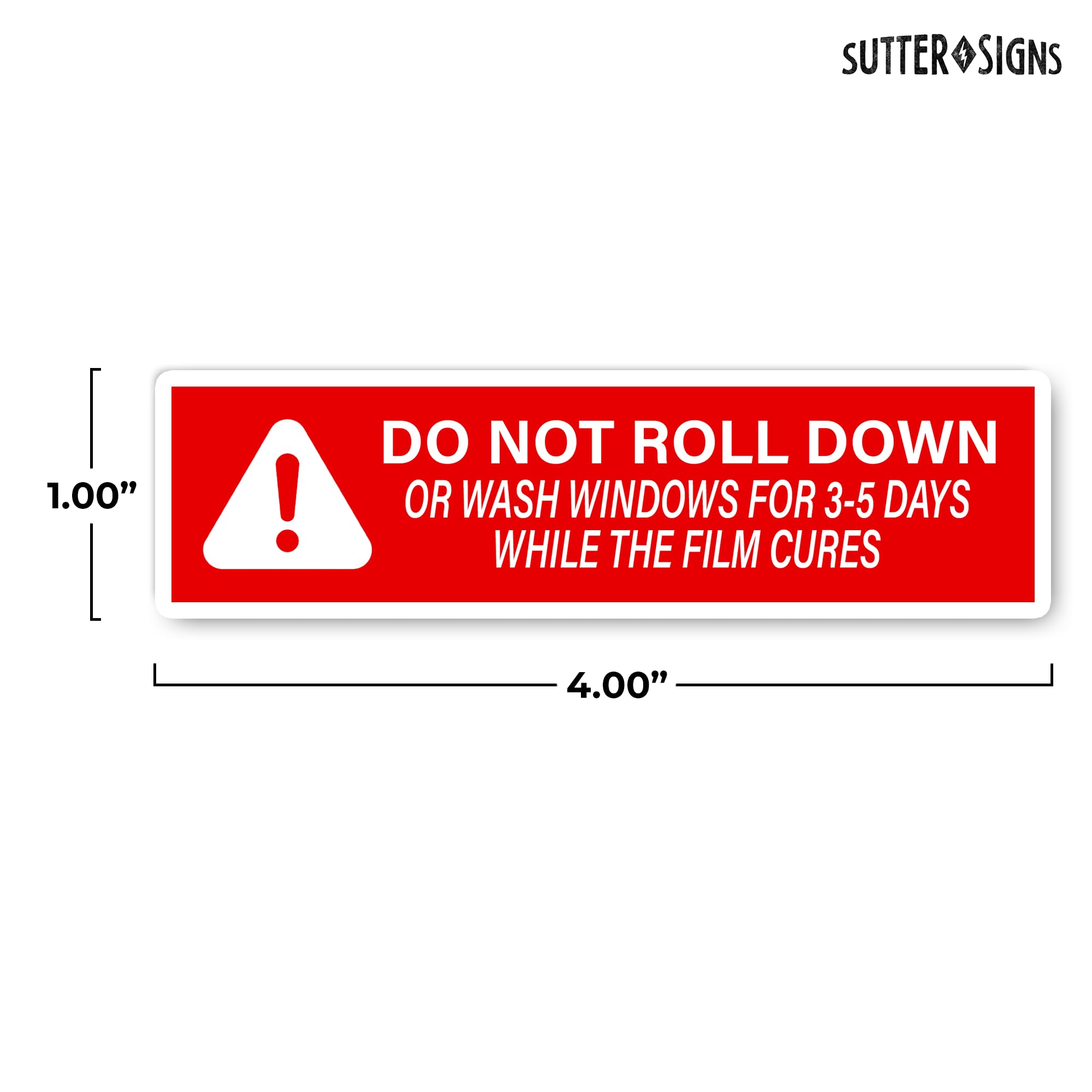 500pcs Do Not Roll Down Window Stickers, Removable Adhesive Warning Labels for Automotive Tint Shops, Vinyl Wrapping, 1" x 4"