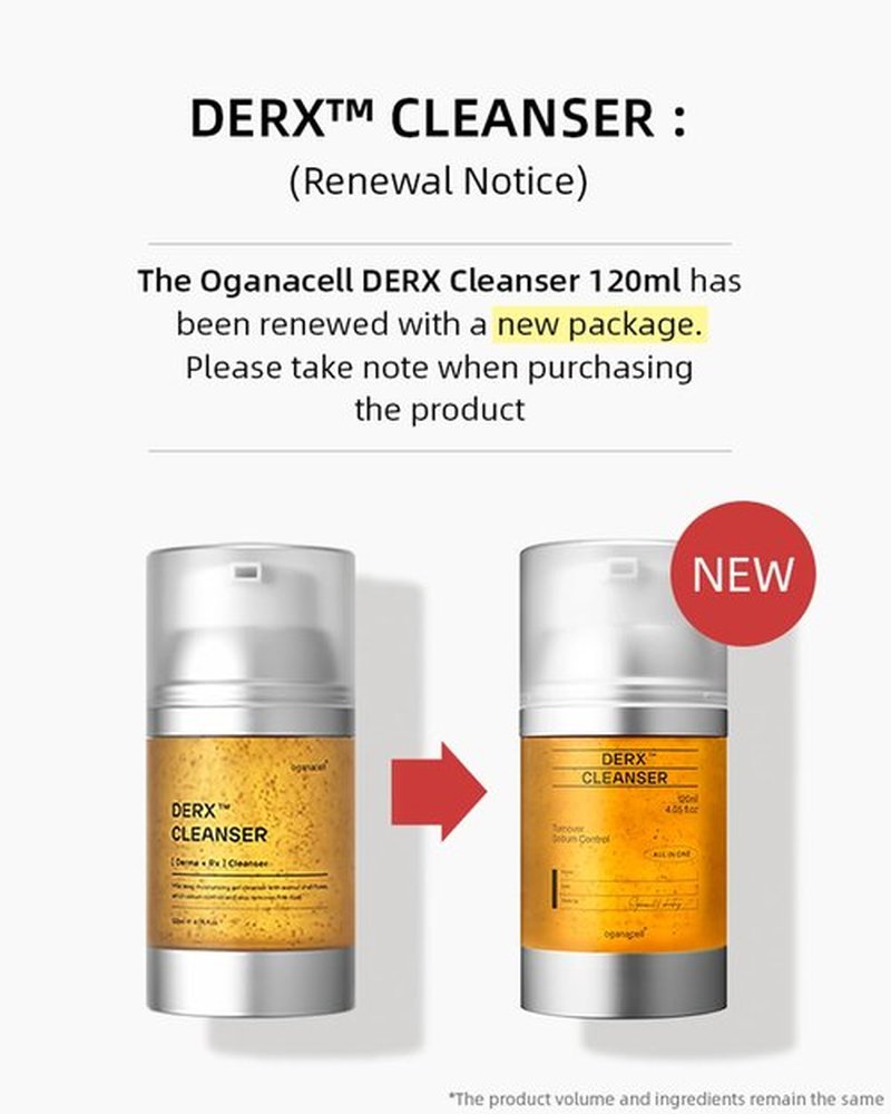 OGANA CELL DERX Revitalizing Facial Cleanser with Peptides & Walnut Microbeads - Gentle Exfoliating Gel To Foam for all Skin, Korean Clinic-Developed (120ml/4.05 fl.oz.)