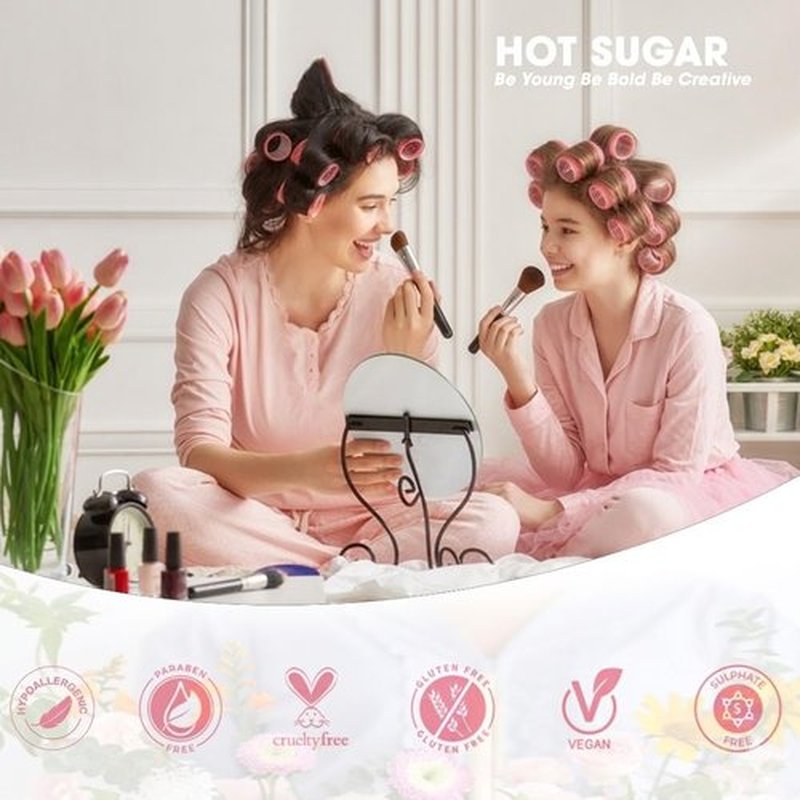 Hot Sugar Makeup Kit for Teenager Girls - Full Starter Cosmetics Set with Eye Shadow Lip Balm Blush Lip Gloss Brush Lip Pencil Eye Pencil and Mirror (Purple Love)