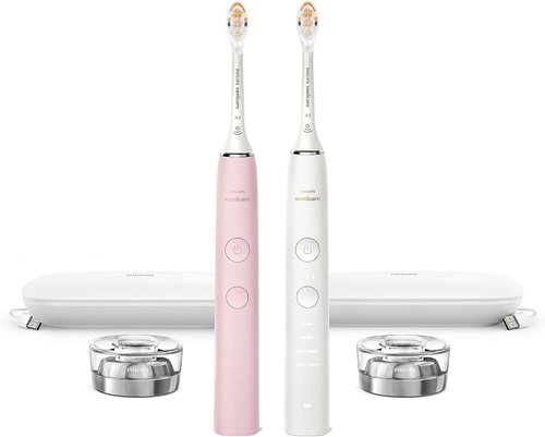 Philips Sonicare DiamondClean Toothbrush - Rechargeable & Connected | 2-Pack in Pink/White