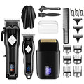Roziapro Professional Hair Clippers for Men Zero Gapped T-Blade Trimmer Cordless Nose Hair Trimmer Electric Foil Shaver Rechargeable Hair Grooming Set with LED Display (Blue)