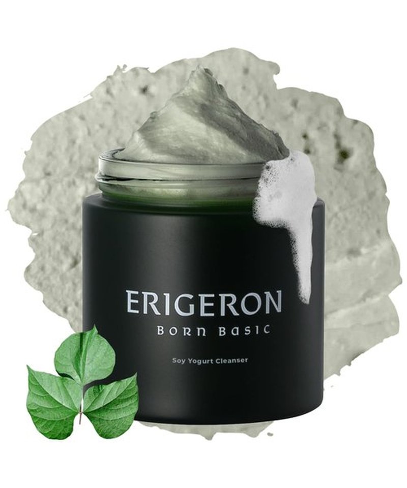 ERIGERON Heartleaf Facial Cleanser, Face Mask, Greek Yogurt Cleanser, Soothing, Deep Pore Scrubber & Face Wash with Green Tea, Blackhead Remover, Korean Skin Care (3.38 fl.oz.)
