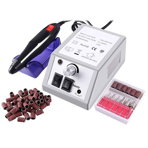 Portable Electric Nail Drill,Professional Nail Drill for Acrylic Nails,Nail File Manicure Pedicure Kit for Gel Nail,Nail Art Polisher with 50 Pcs Sanding Bands,Low Heat Low Noise Low Vibration